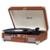 Toca Discos HI FI Raveo Sonetto Chrome, Vinyl, Bluetooth, USB, Aux, Marrom - 26401 - Marrom