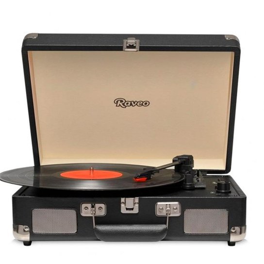 Toca Discos HI FI Raveo Sonetto Chrome, Vinyl, Bluetooth, USB, Aux, Preto - 26396