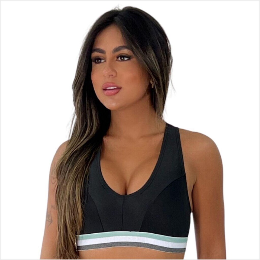 Top Academia Feminino Fitness Sustentação Nadador Sem Bojo