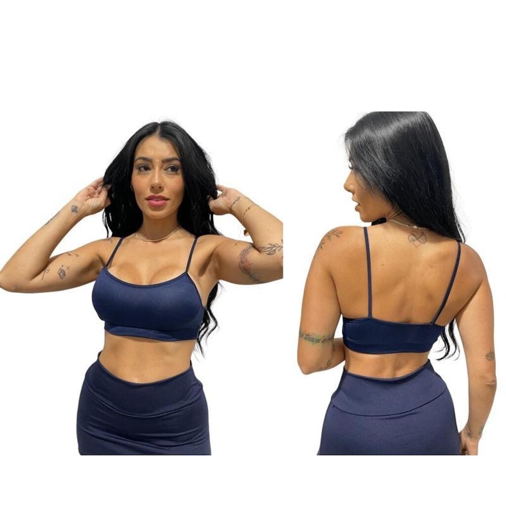 top alça fina feminino fitness sem bojo cropped com forro academia