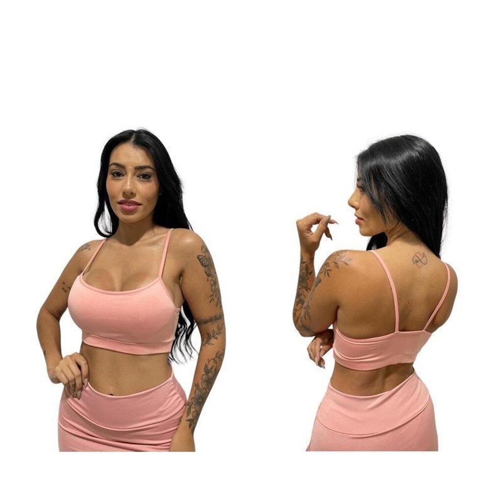 top alça fina feminino fitness sem bojo cropped com forro academia