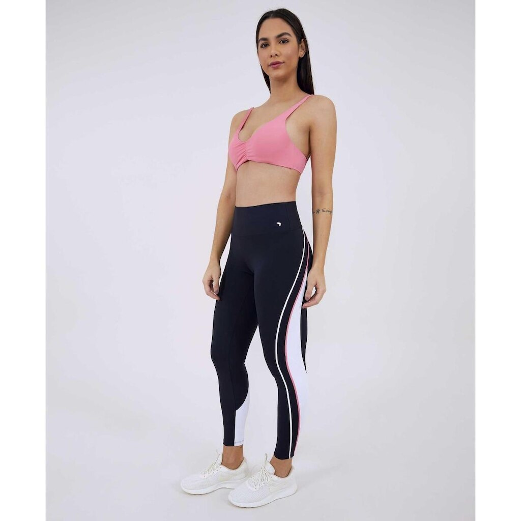 Top Alto Giro Fluxy Frente Franzida Pink Le Tn