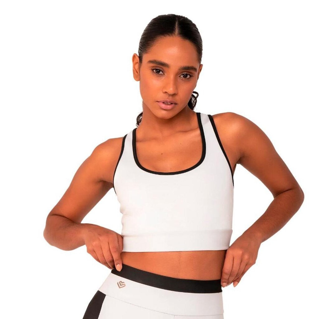 Top Amei Sport Compasso - Nadador Bolso - Branco/Preto