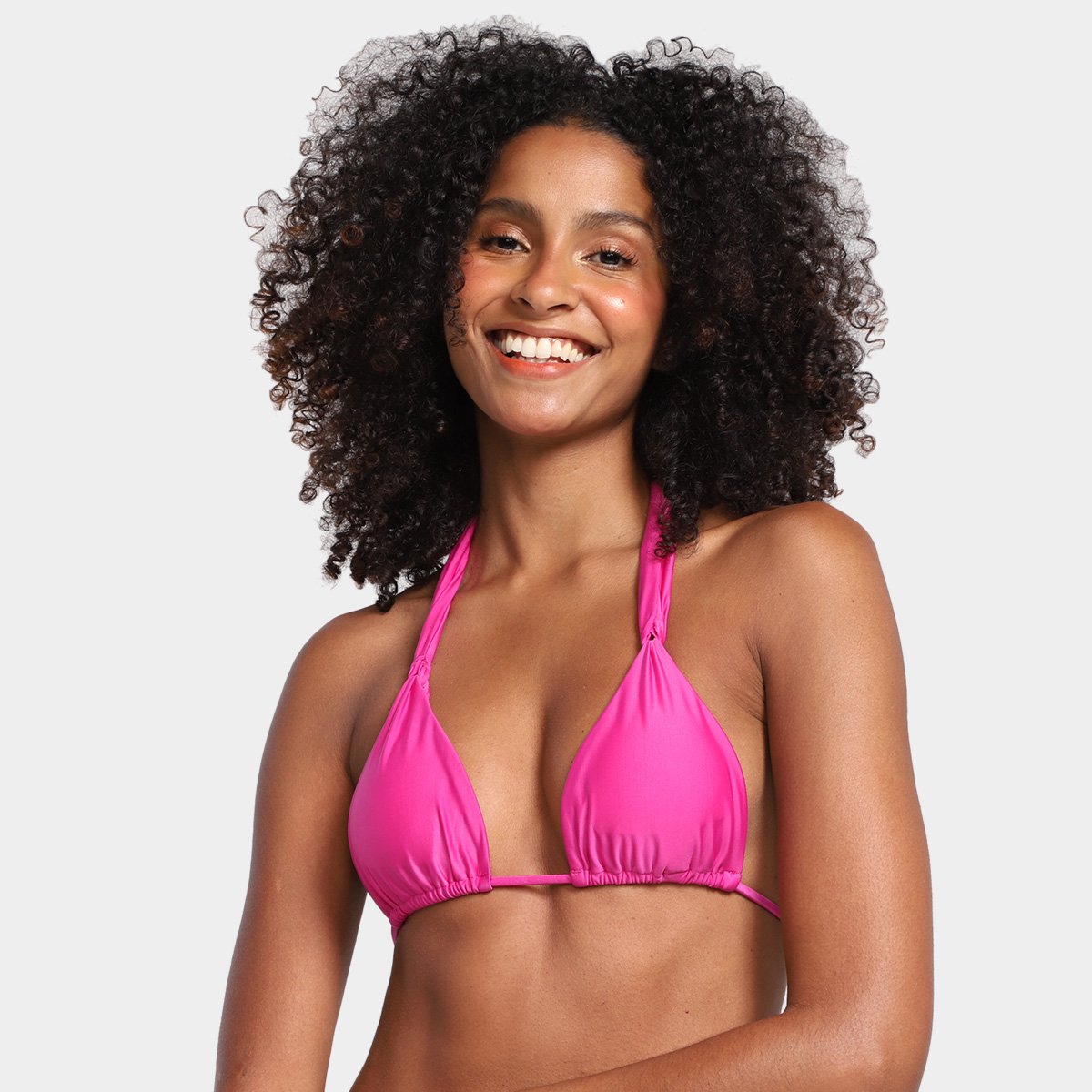 Top Biquini Água Doce Cortininha Liso - Pink Menor preço em Top Biquini Água Doce Cortininha Liso - Pink