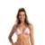 Top Biquini Cortininha Anarruga Estampado - Rosa+Bege