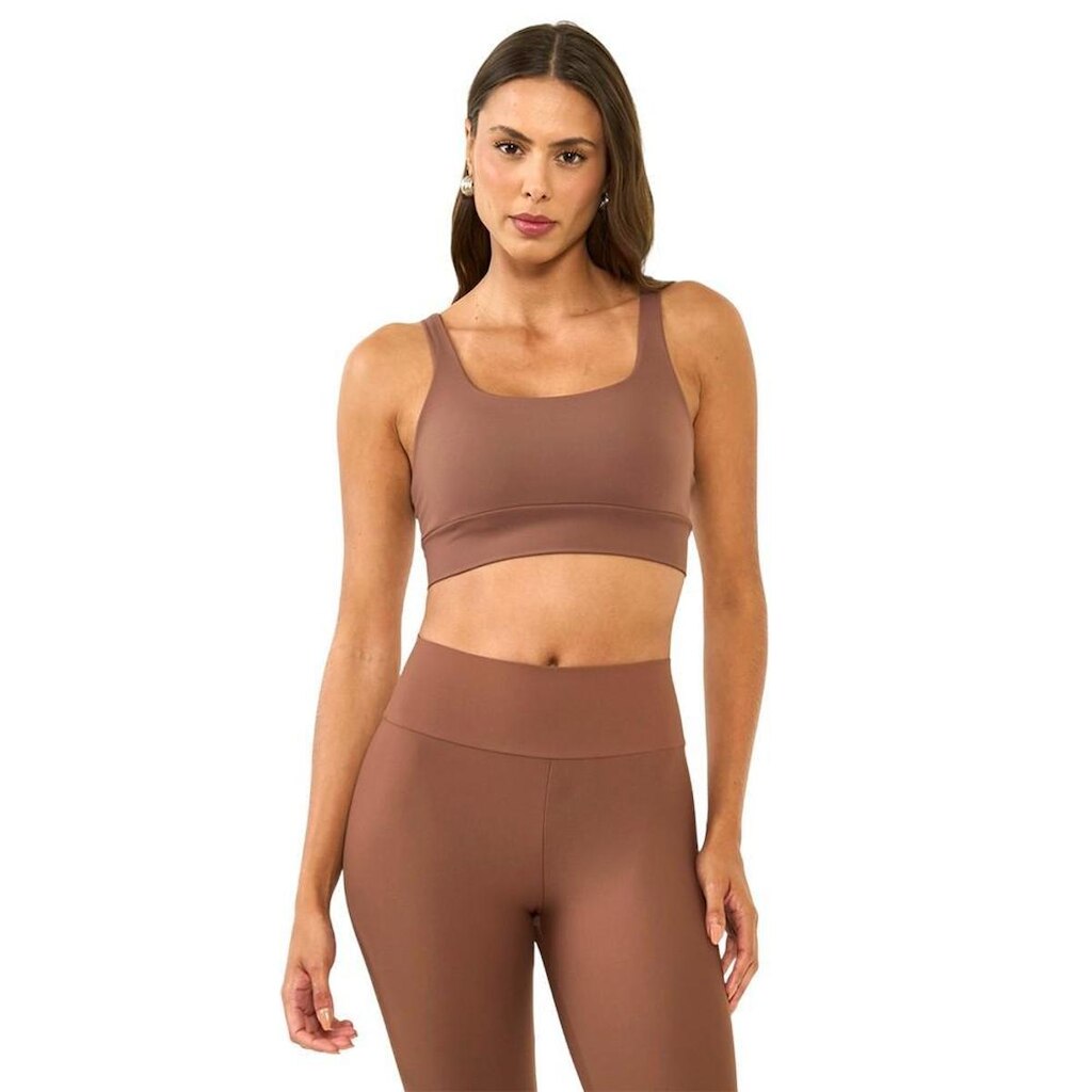 Top Colcci Essential Fit Marrom Roccia Feminino