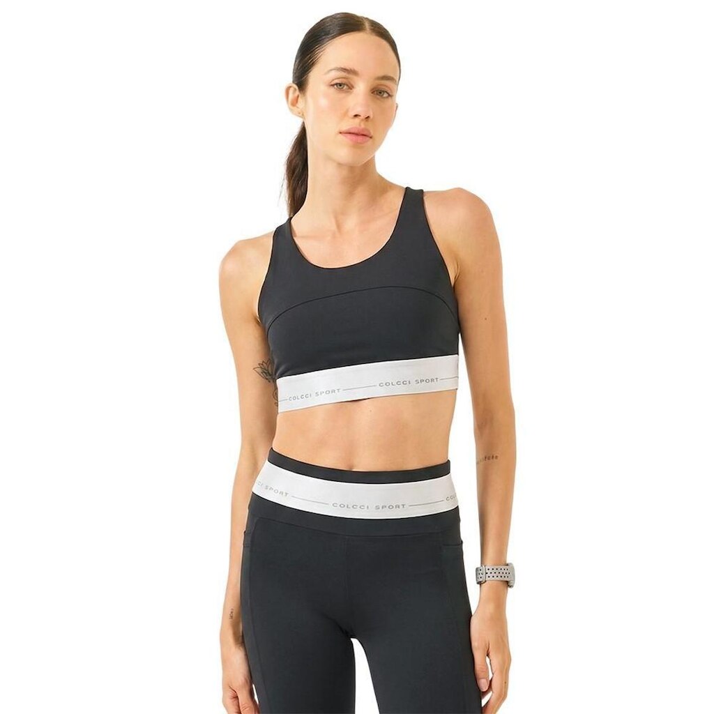 Top Colcci Slim Alças Cruzadas Preto Feminino
