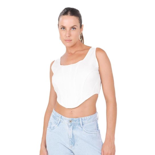 Top Corset Ozza Feminino - Off White