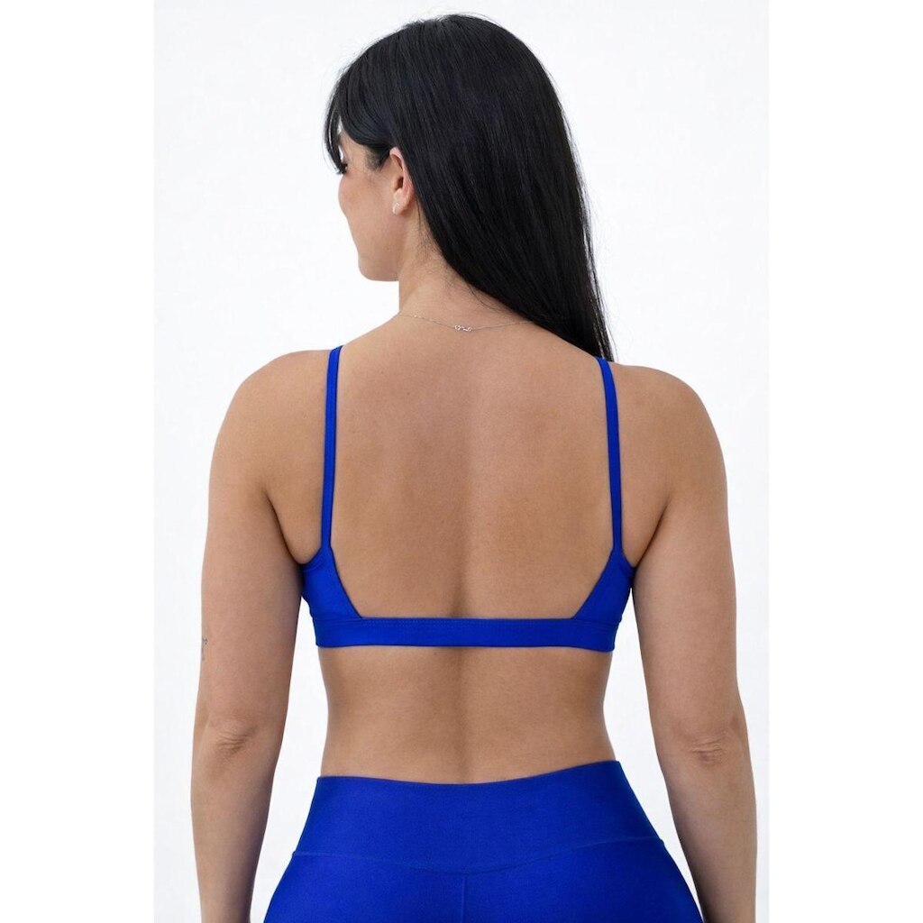 Top Costas Nua Treino Beach Tennis Poliamida Summer Pro Azul com Bojo