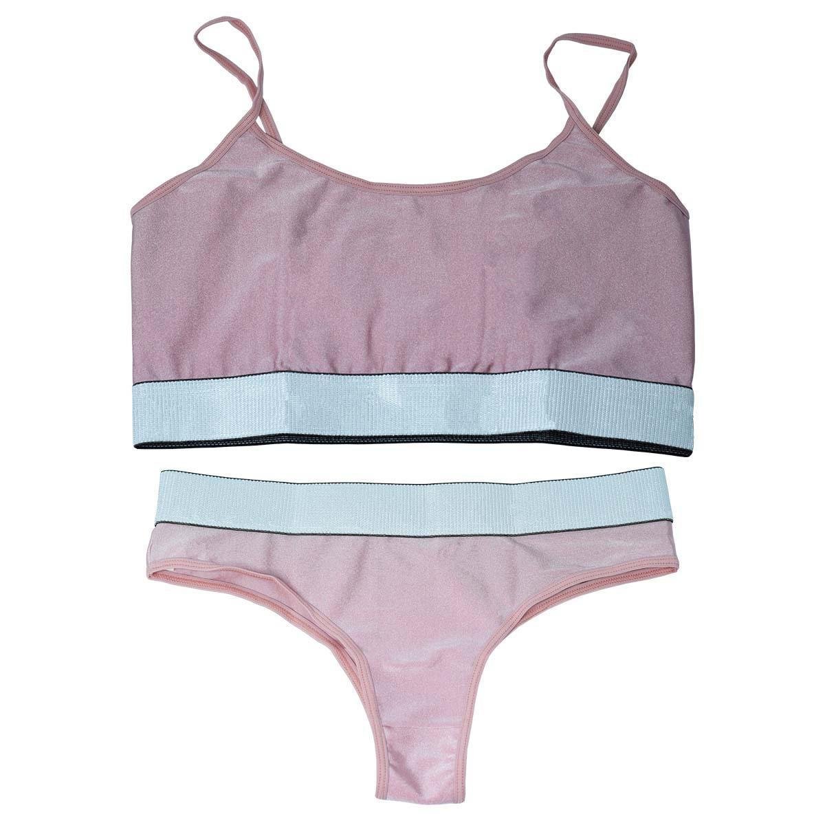 Top Cropped Alcinha Conjunto Poliana - Básico - Rosa Menor preço em Top Cropped Alcinha Conjunto Poliana - Básico - Rosa