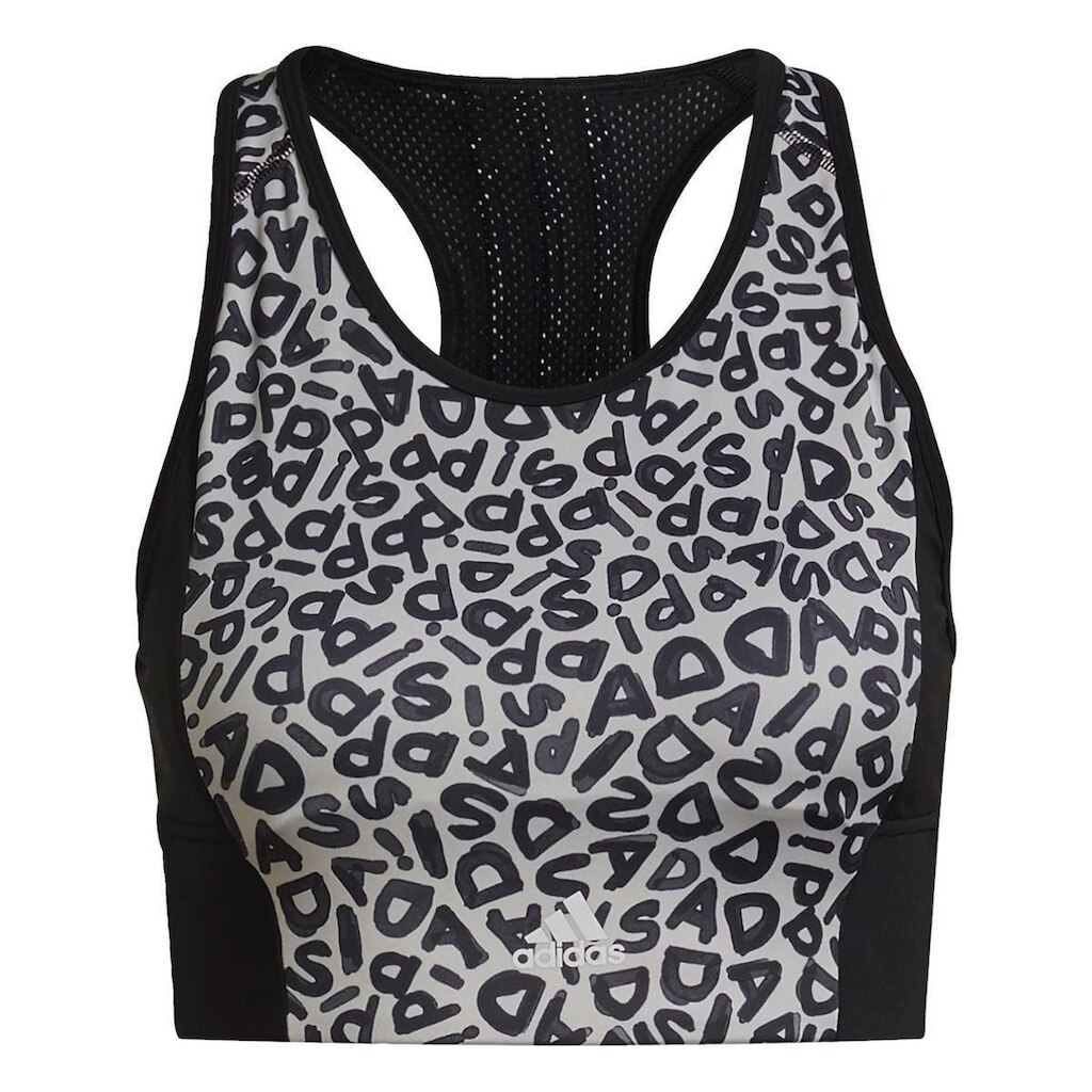 Top Cropped Esportiva Estampada FARM Rio AEROREADY 3-Stripes Adidas Feminino
