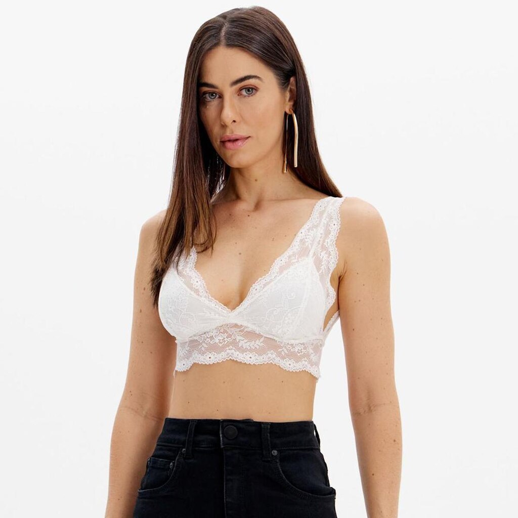 Top Cropped Lança Perfume De Renda Feminino