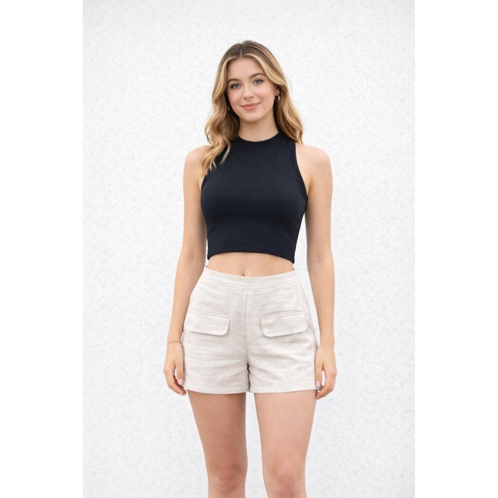 Top D Bell Outlet Fashion Gola Alta Preto