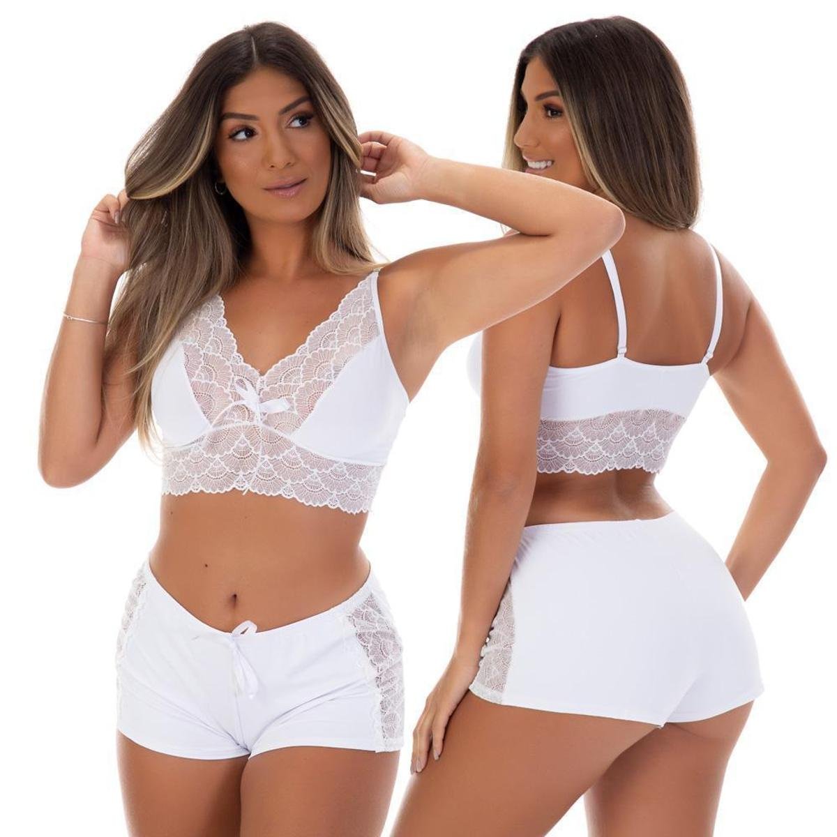 Top Doll Baby Doll Pijama Renda Luxo Noite Menor preço em Top Doll Baby Doll Pijama Renda Luxo Noite