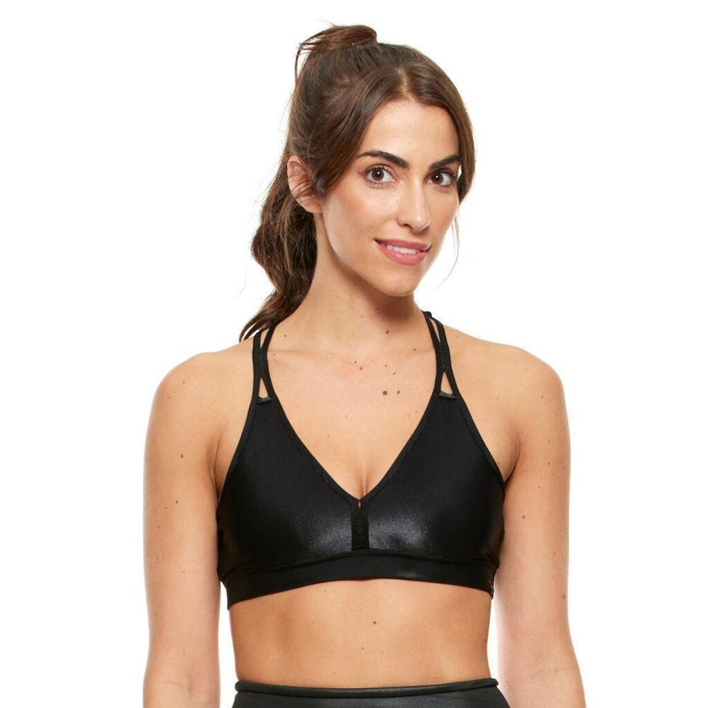 Top Esportivo Cirrê Fit Li Decote V Poliamida Academia
