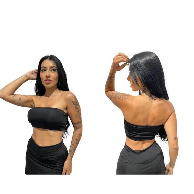 Top faixa cropped sem bojo sutiã feminino