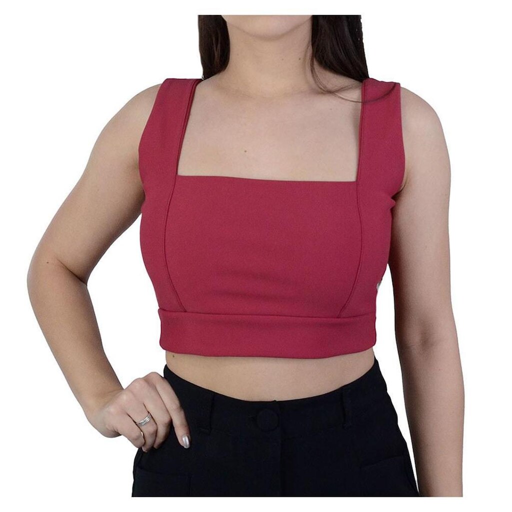 Top Feminino Autenticada Cropped Vermelho Amor - 7221