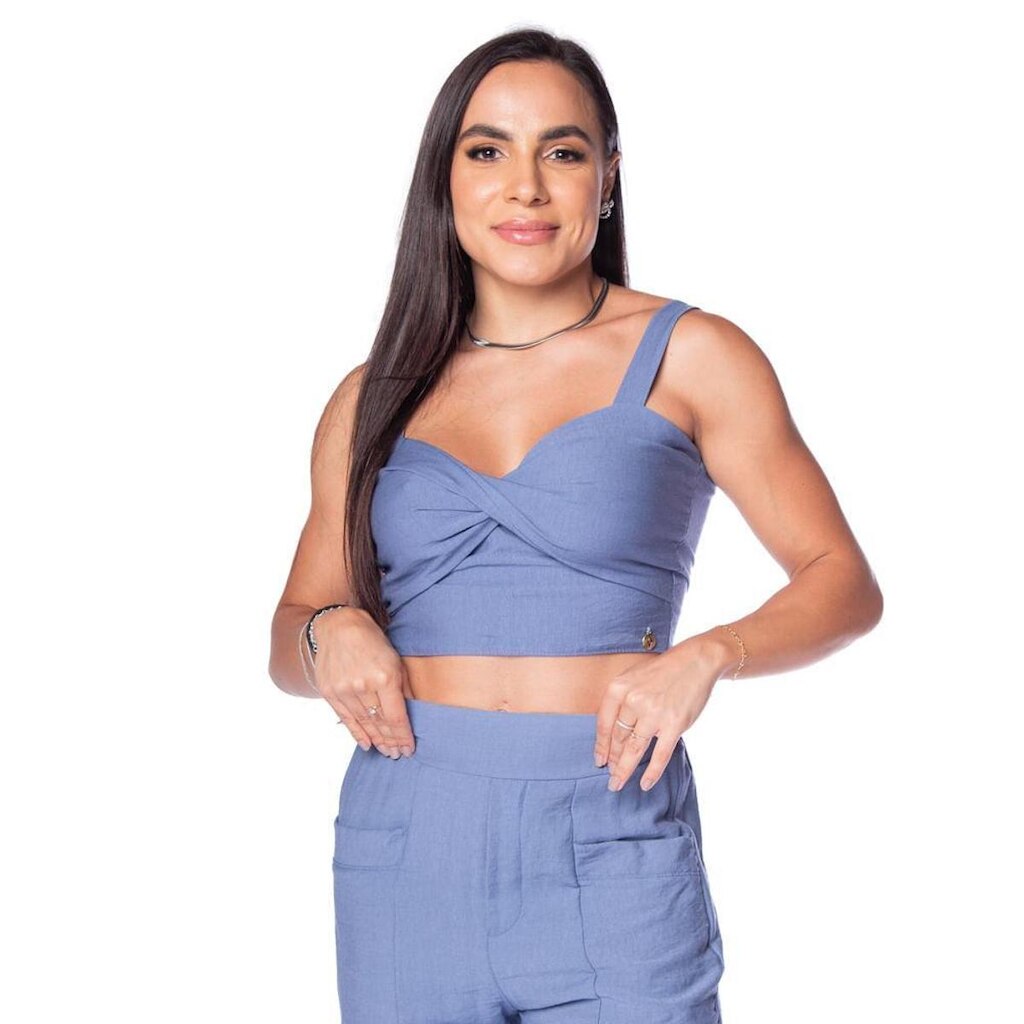 Top Feminino Averzzy Torção Azul