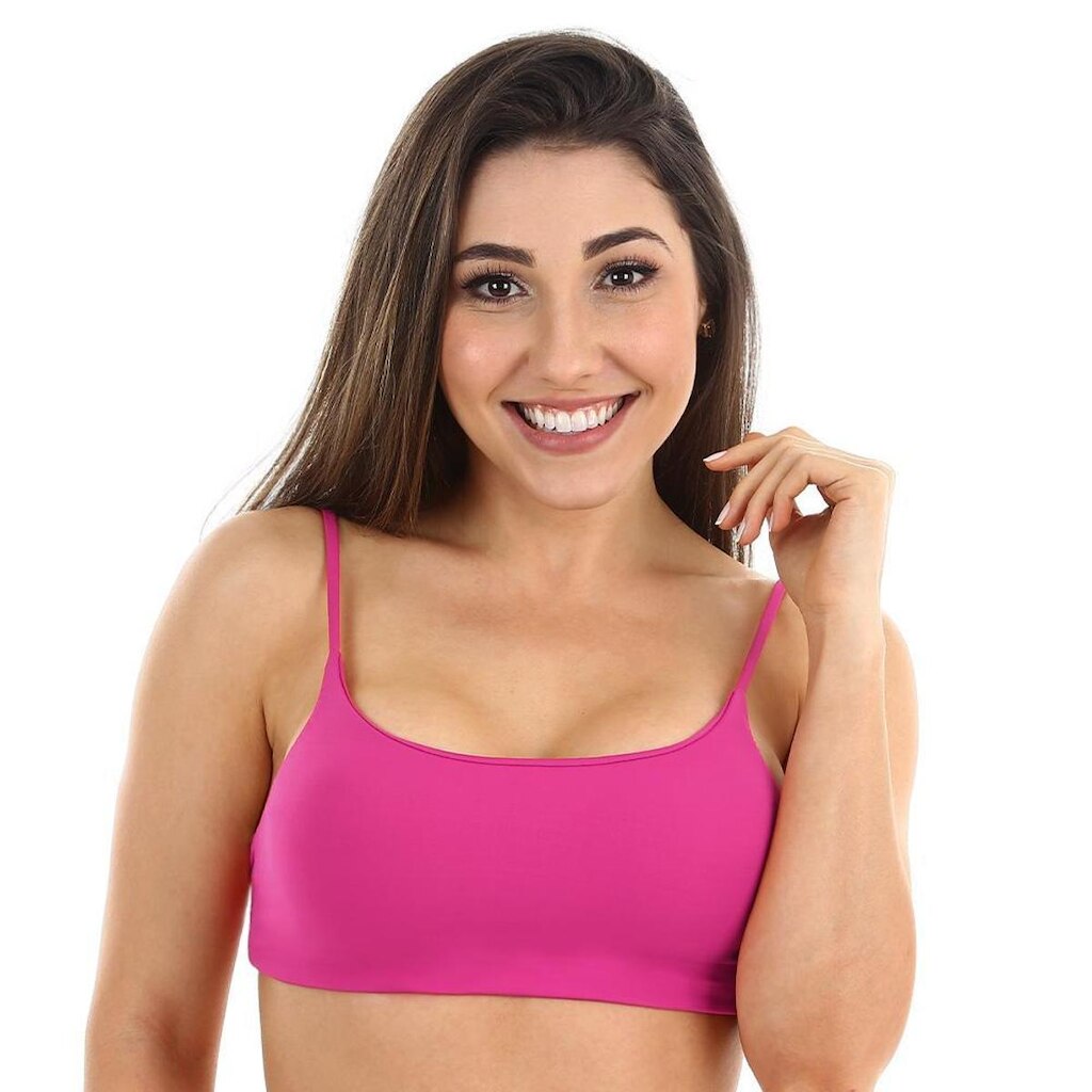 Top feminino fitness Águas Claras regatinha com bojo removível alça fina e regulagem nas costas