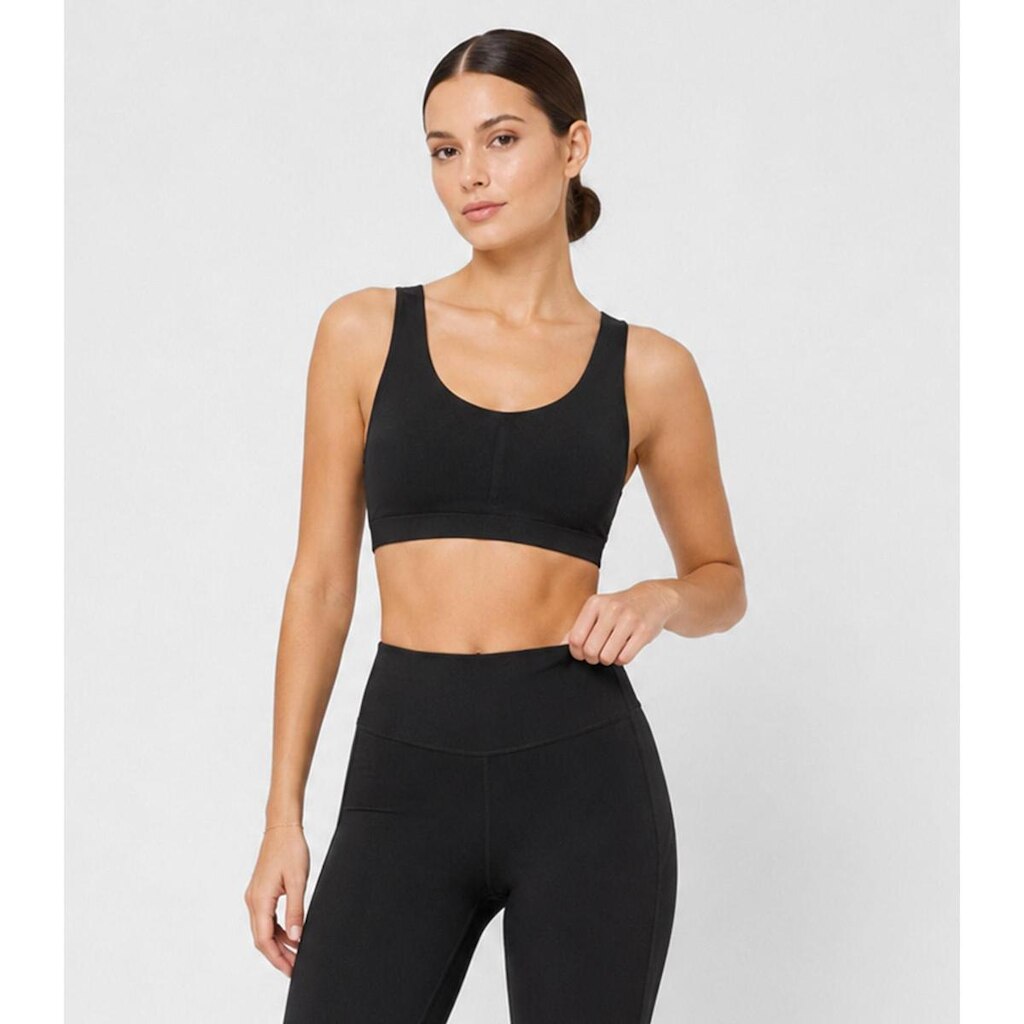 Top Feminino Fitness Em Poliamida After Body Preto
