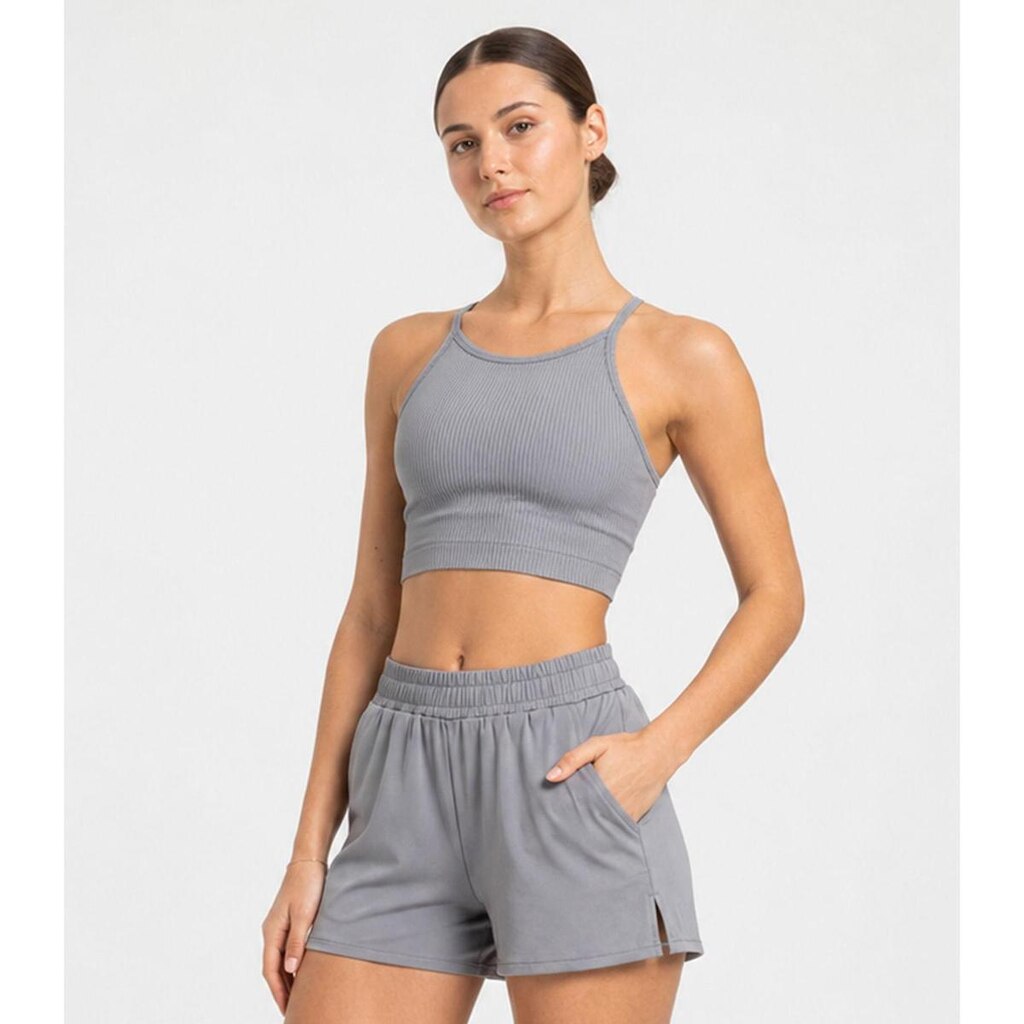 Top Feminino Nadador Fitness Poliamida After Body Cinza