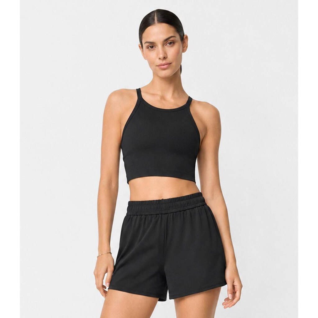 Top Feminino Nadador Fitness Poliamida After Body Preto