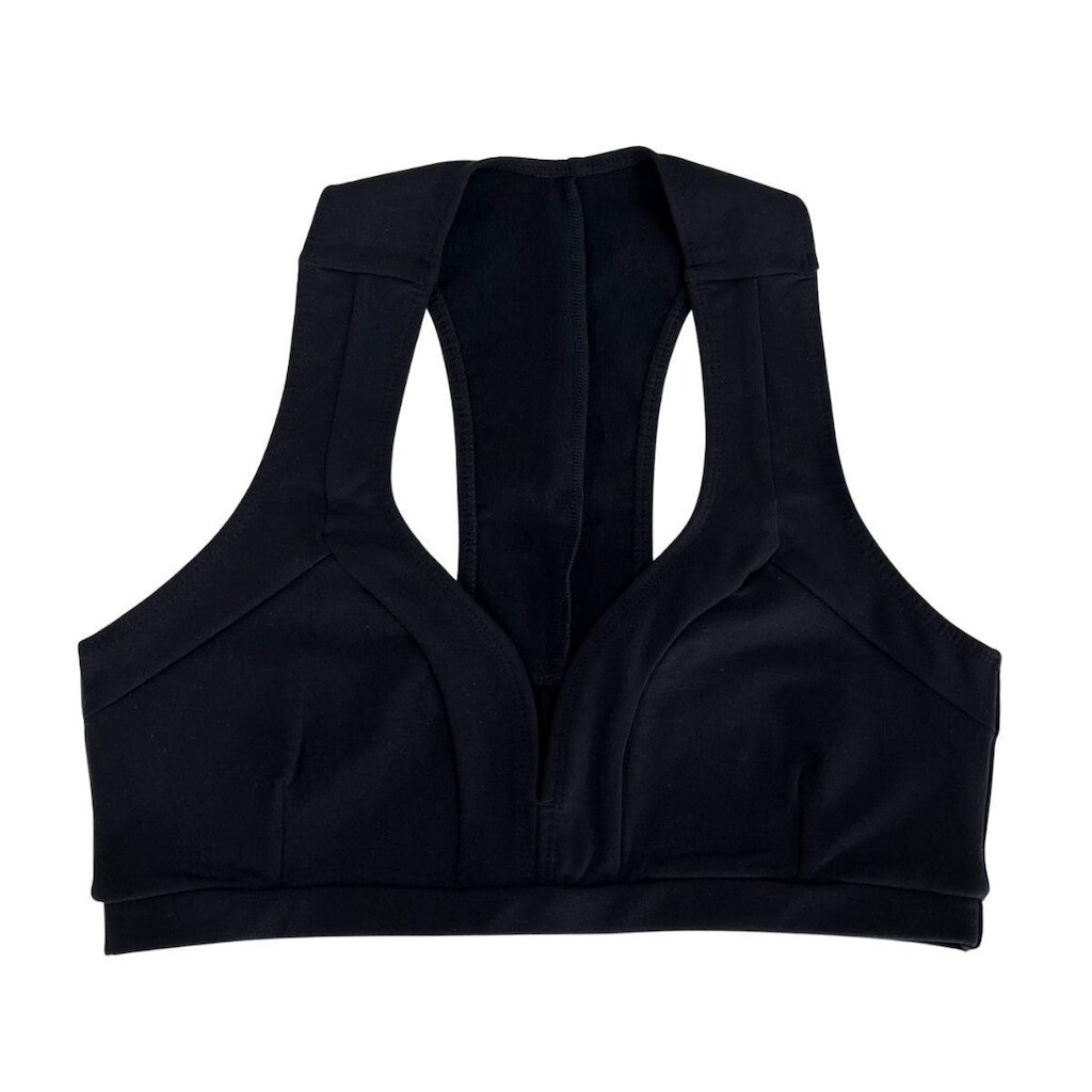 Top Feminino Preto Sem Bojo Poliamida Com Elastano GG Ao G2 Projeto Sport