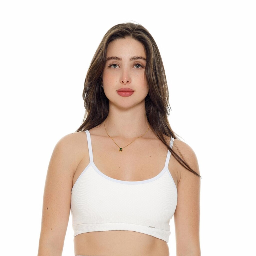 TOP FITNESS BRANCO ALÇAS FINAS COM BOJO REMOVÍVEL - Branco - M