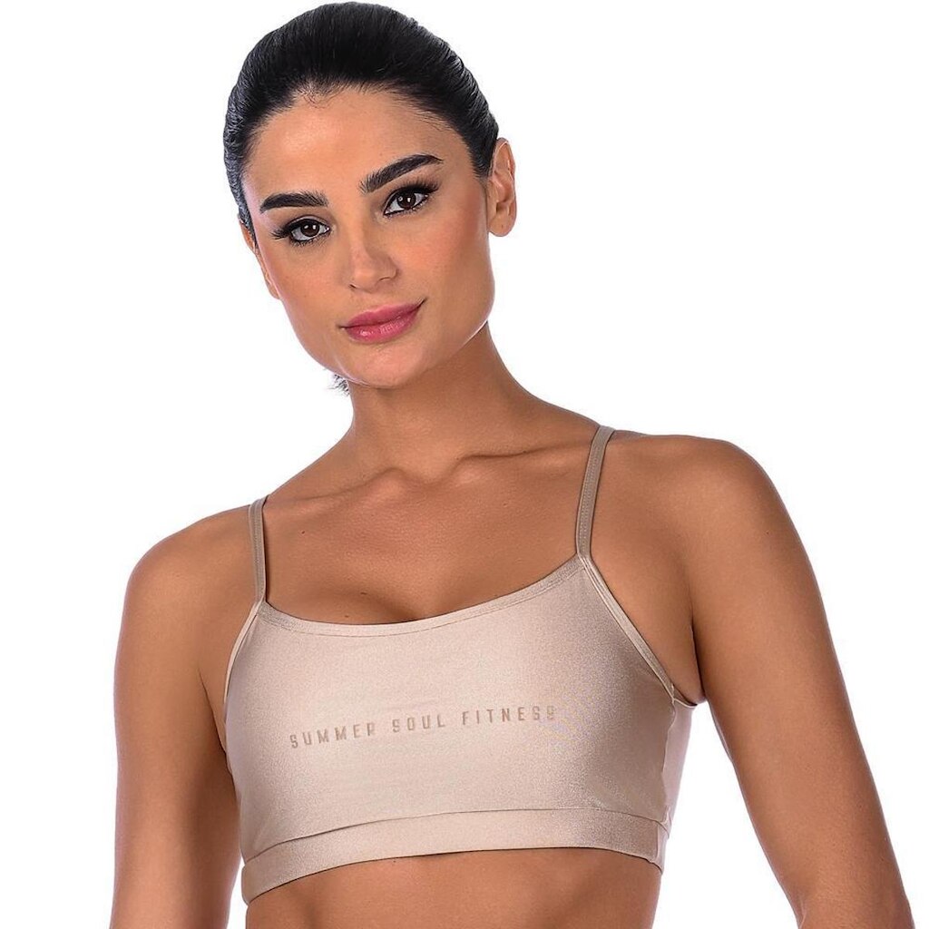 Top Fitness Com Alça Fina Cirrê Bojo Removível Summer Soul