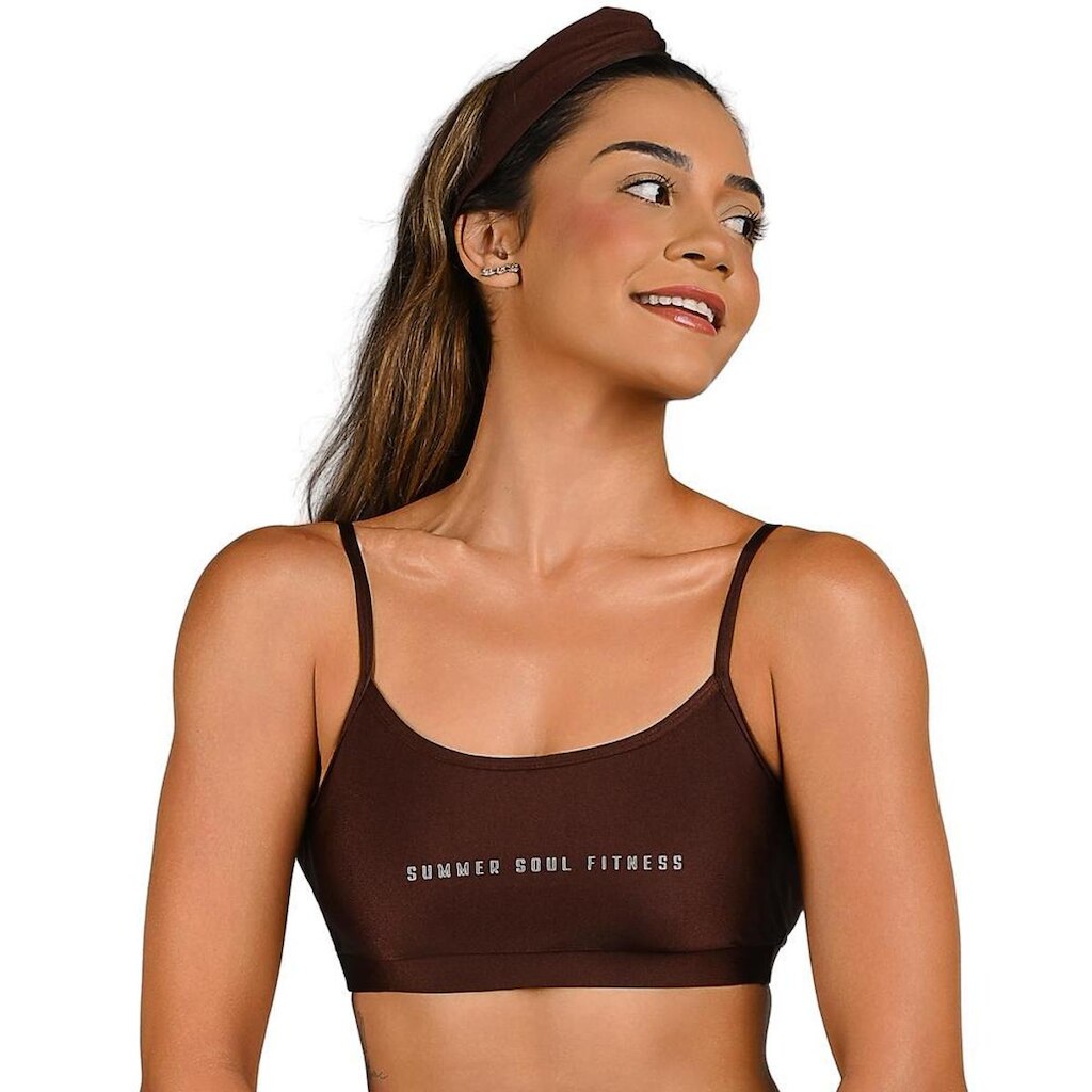 Top Fitness Com Alça Fina Cirrê Bojo Removível Summer Soul