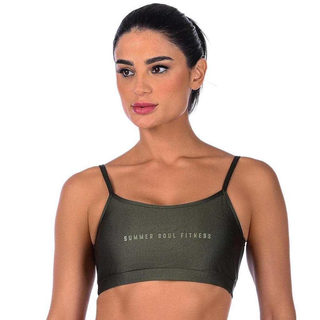 Top Fitness Com Alça Fina Cirrê Bojo Removível Summer Soul