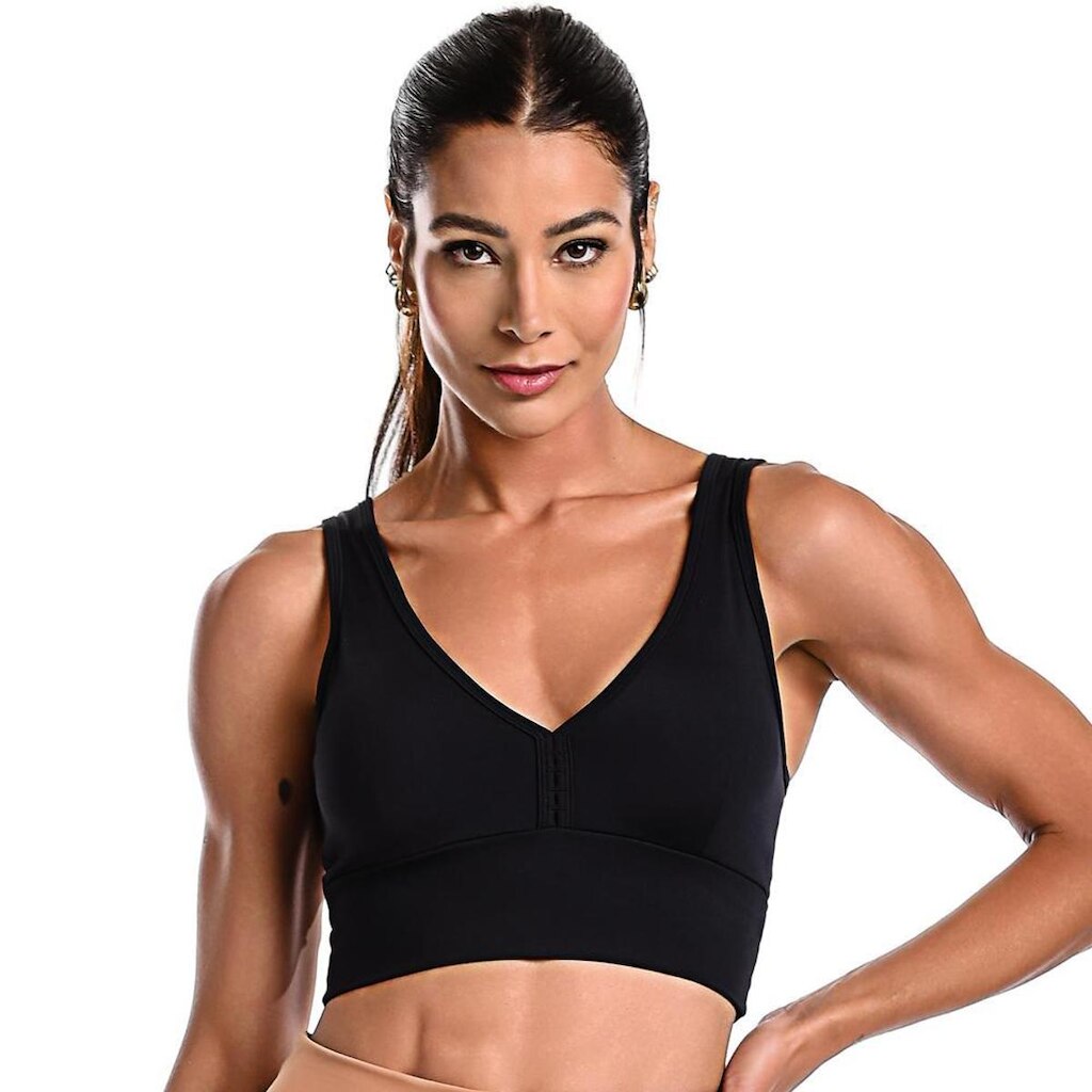 Top Fitness Cós Largo Com Bojo Removível Estilo Regata Suplex