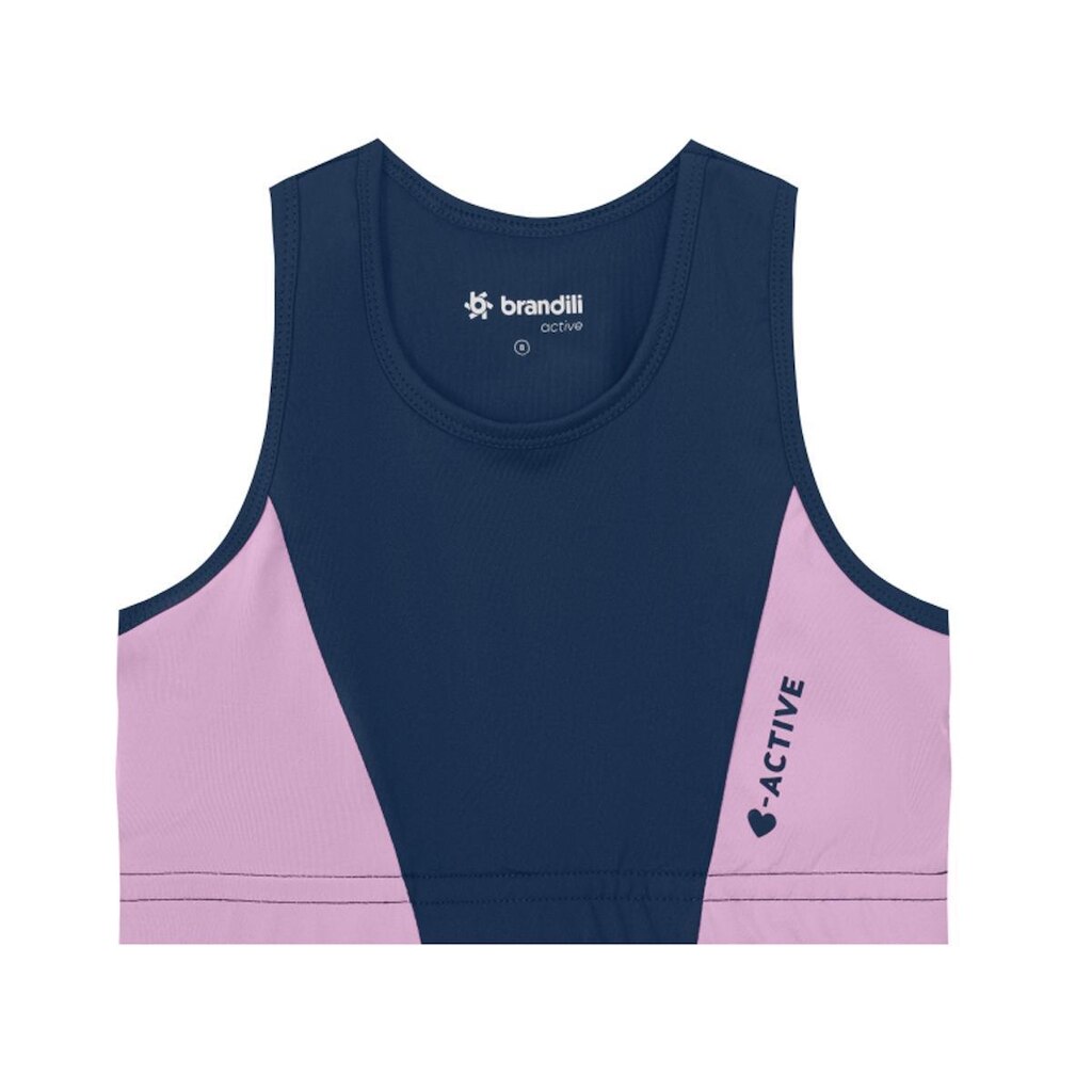 Top Infantil Menina em Cotton Active Azul Brandili