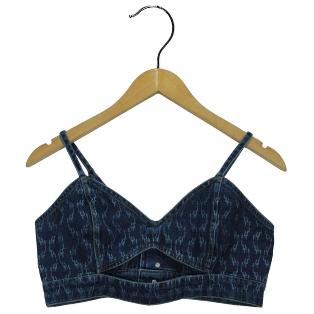 Top Labellamafia Denim Azul Feminino