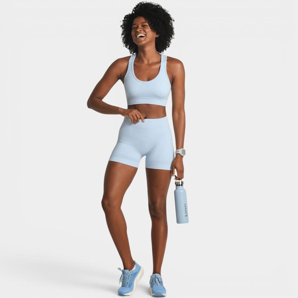 Top Lupo LSport Seamless Ondas Feminino - Azul Claro - GG