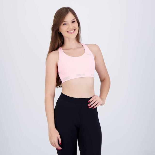 Top Puma Sem Costura Feminino Salmão