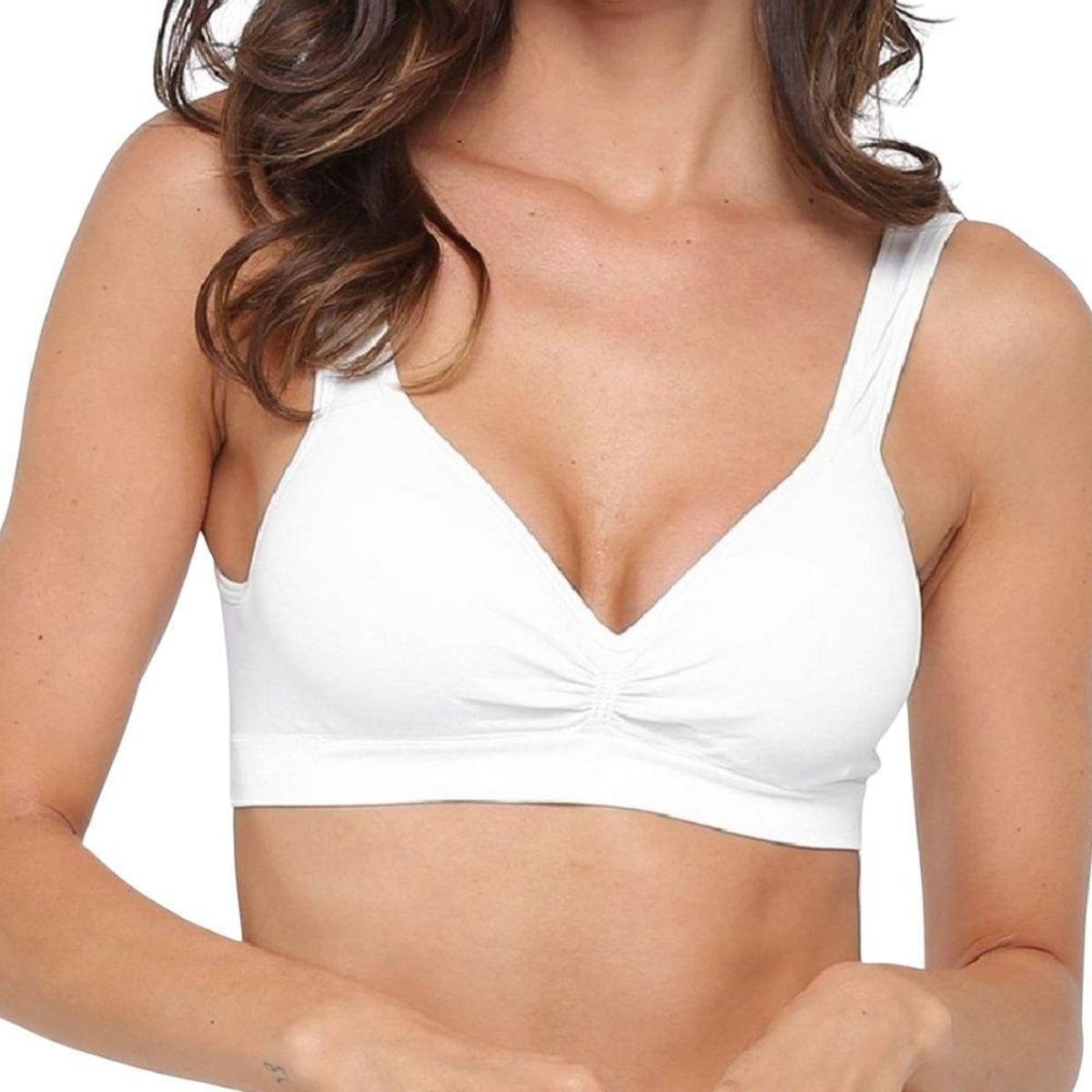 Top Sutia Sem Costura Sem Aro Trifil Daily Com Bojo Original - Branco Menor preço em Top Sutia Sem Costura Sem Aro Trifil Daily Com Bojo Original - Branco