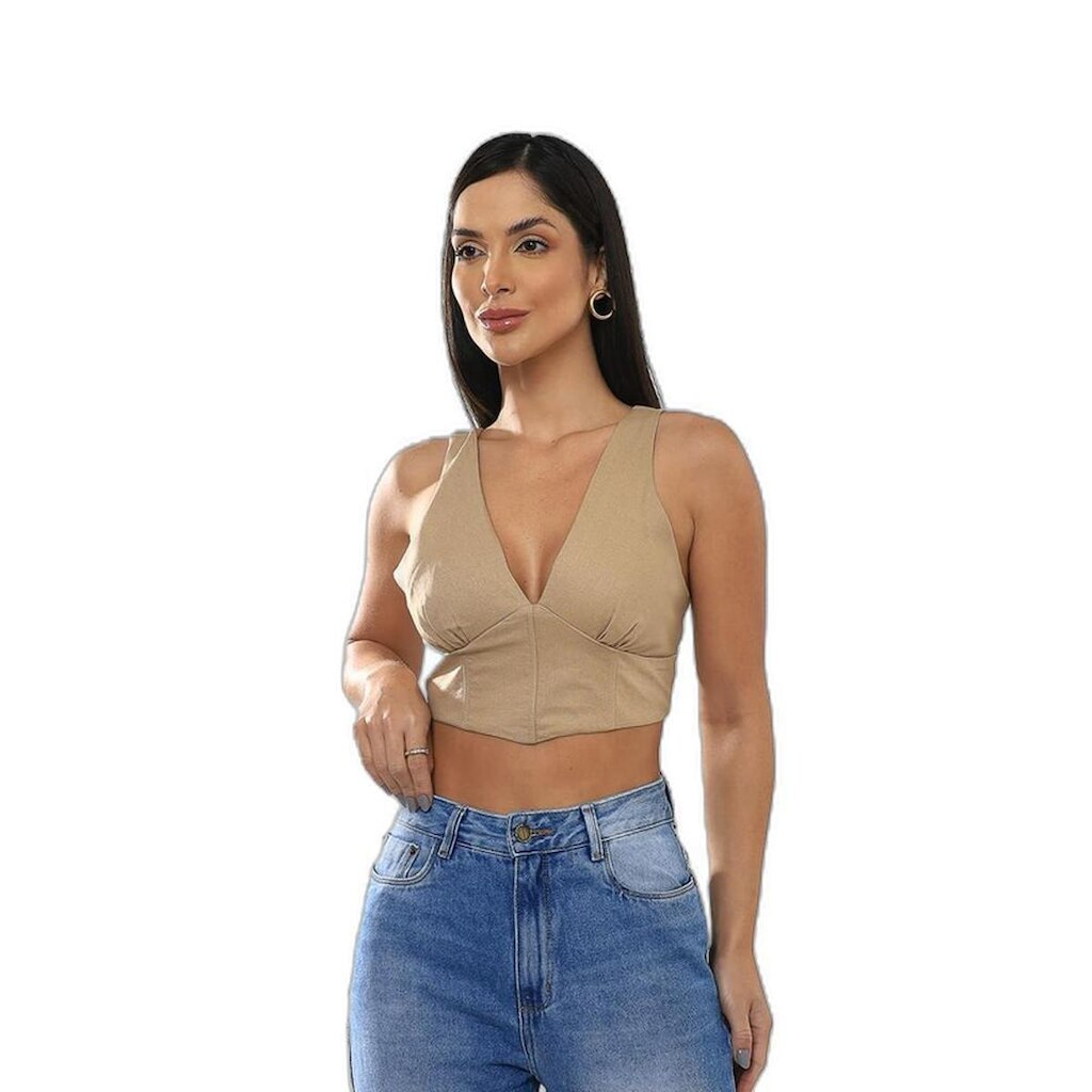 TOP VISCOSE FEMININO ZÍPER TRASEIRO 90542