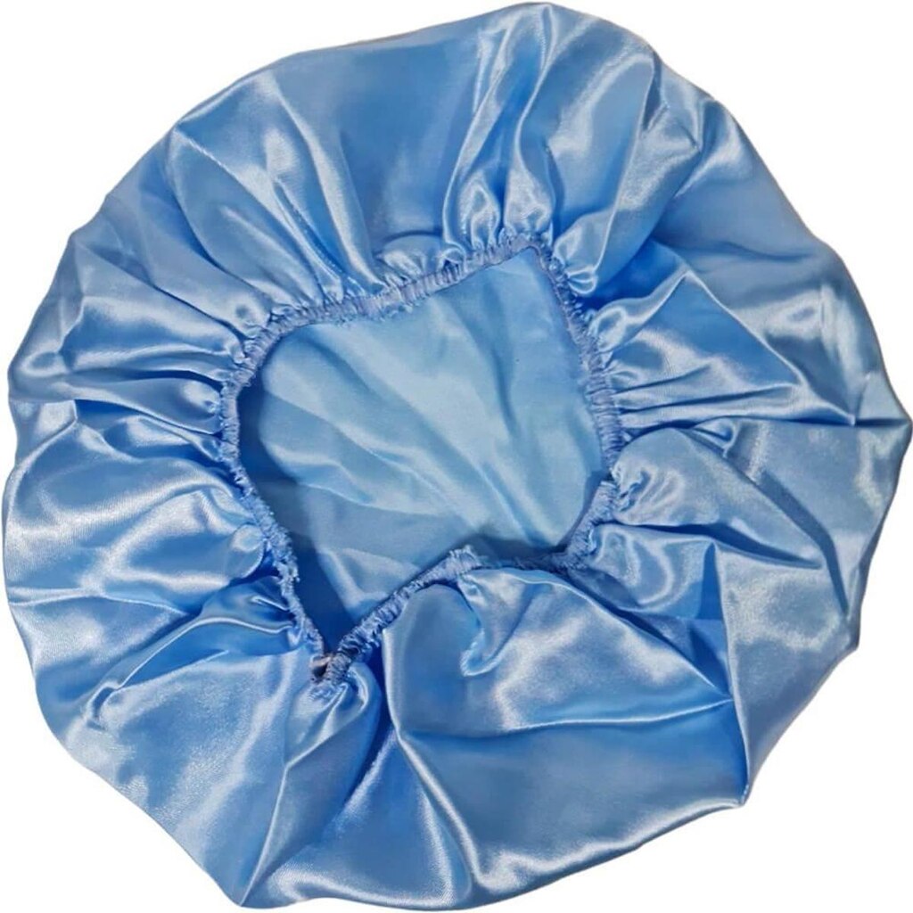 Touca de Cetim Camada Simples Antifrizz Azul Bebê