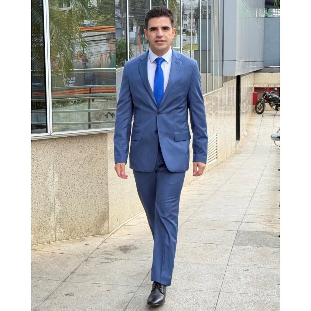 Traje Masculino Slim Poliviscose Azul Cobalto