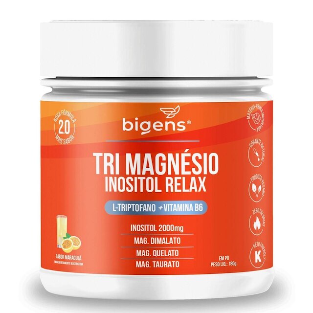 Tri Magnésio Inositol 2000mg Relax Triptofano + Vitamina B6 180g - Bigens