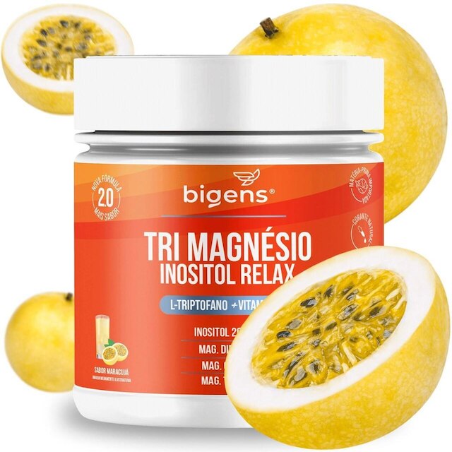 Tri Magnésio Inositol 2000mg Relax Triptofano + Vitamina B6 180g - Bigens