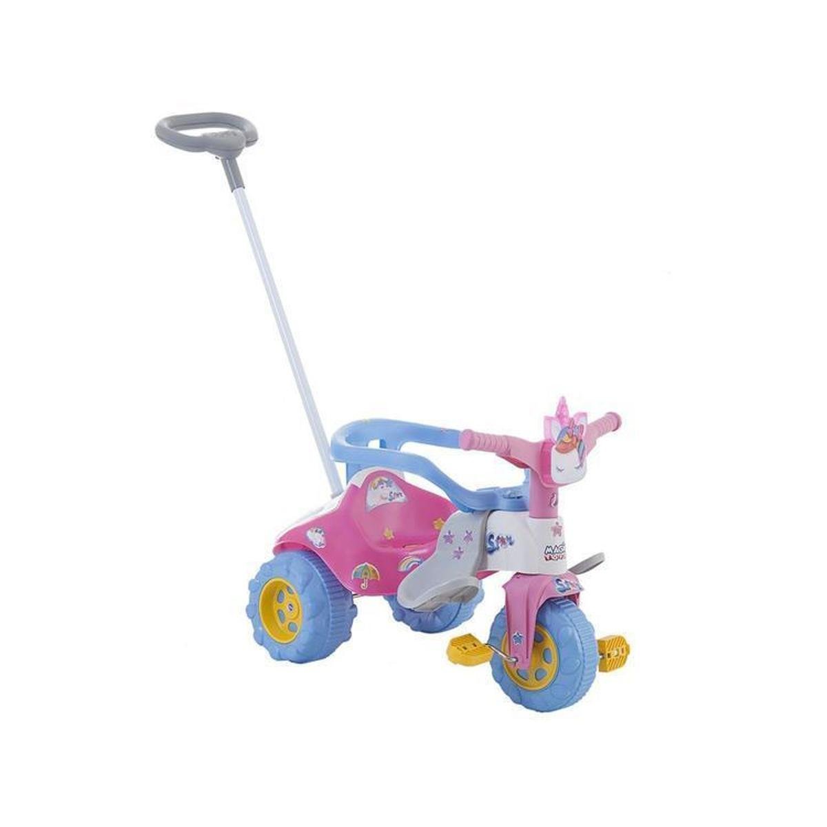 Triciclo Infantil Magic Toys com Empurrador Unicórnios Tico-Tico Uni Star Haste Removível Menor preço em Triciclo Infantil Magic Toys com Empurrador Unicórnios Tico-Tico Uni Star Haste Removível