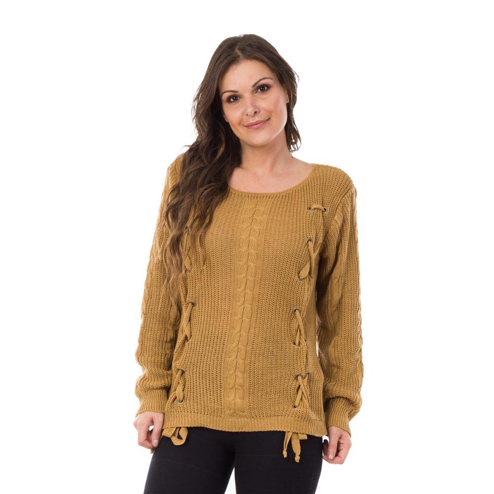 blusa de trico trançada