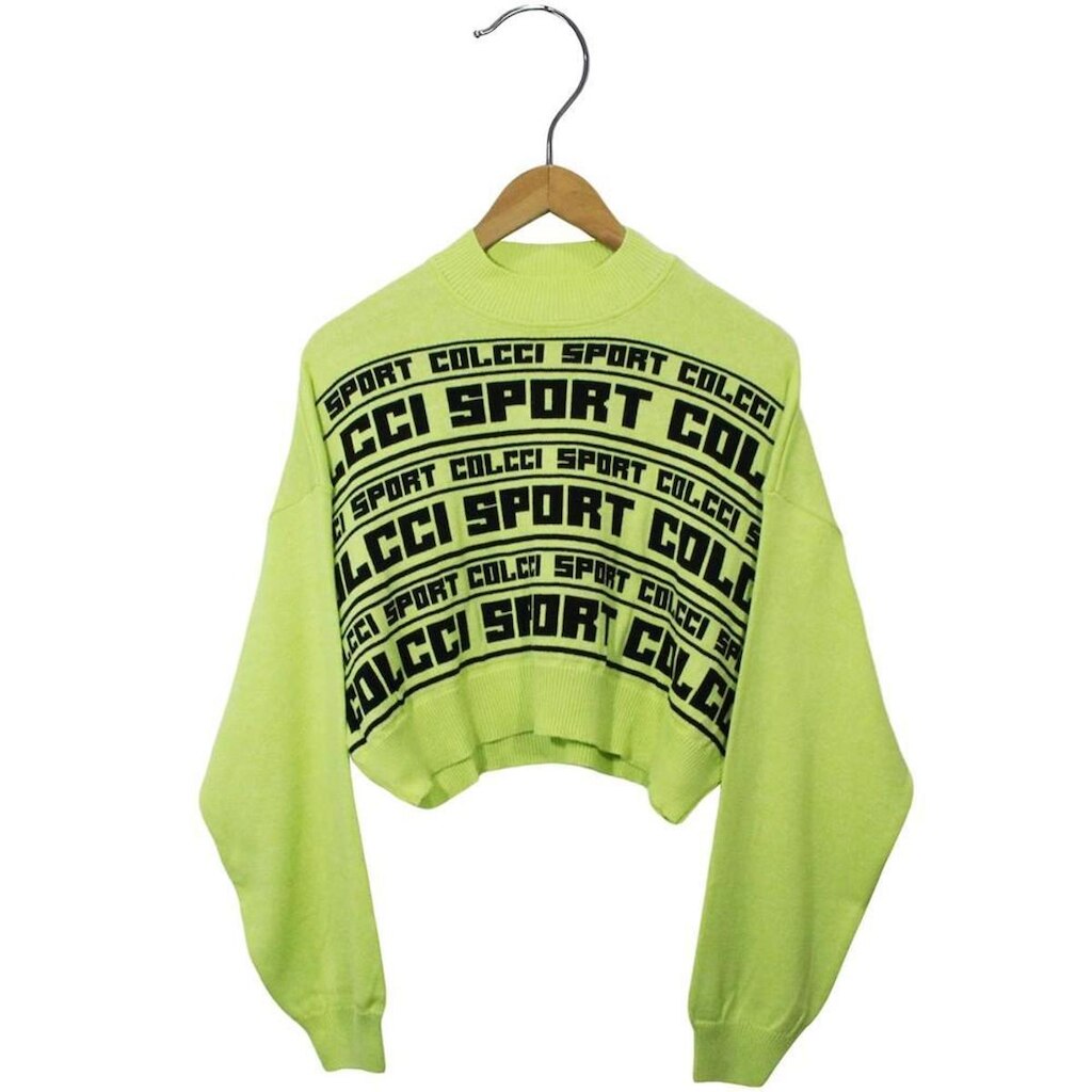 Trico Colcci Oversized Logomania Verde Feminino