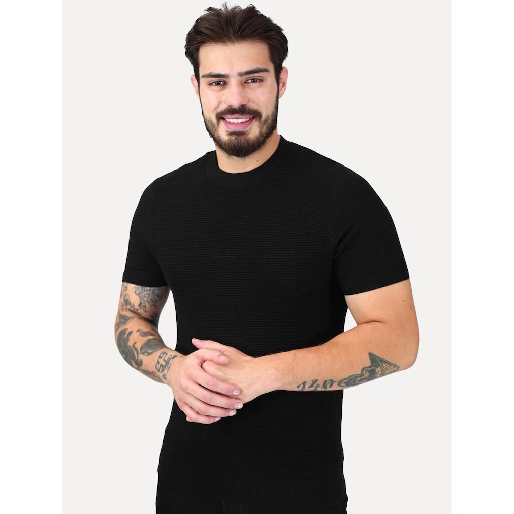 Tricô Dixen Manga Curta Gola Careca Preto