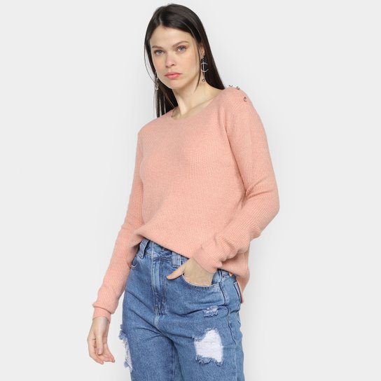 Tricô Facinelli Com Textura Feminina - Rosê