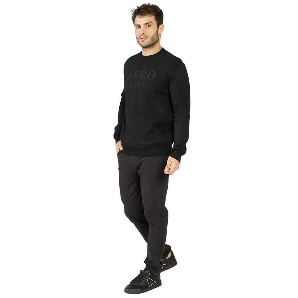 Tricot Aeropostale Platinum Preto Masculino