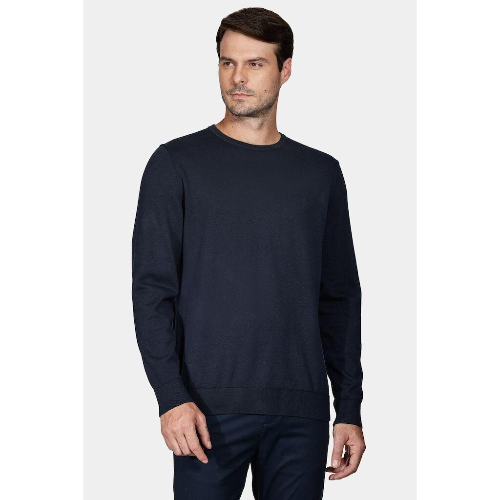 Tricot Aramis Manga Longa Gola Careca Marinho