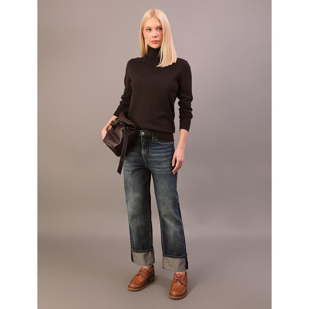 Tricot Feminino Gola Alta Calvin Klein Jeans - Cafe